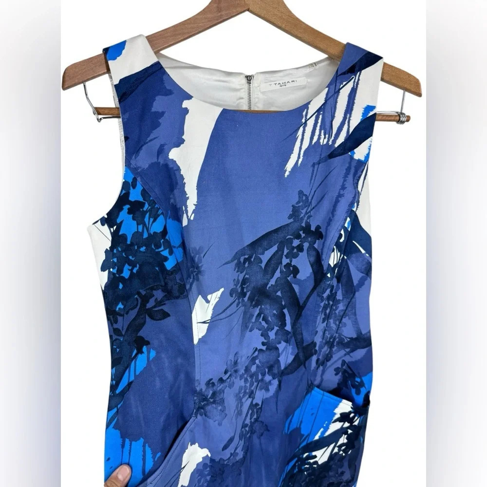 Tahari sheath dress with pockets 8 Petite - Picture 3 of 6